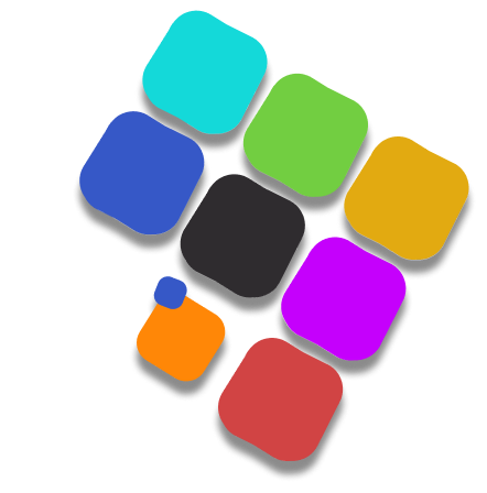 Colorful 3D shapes representing digital innovation